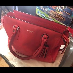 Coral red coach purse
